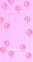 vector balloon white and pink background with white frame.You can put your text in frame.The balloon is grouped for easy to arrange.