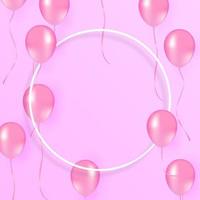 vector balloon white and pink background with white frame.You can put your text in frame.The balloon is grouped for easy to arrange.