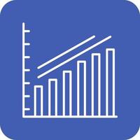 Escalating Bar Graph Line Round Corner Background Icons vector