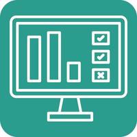 Online Report Line Round Corner Background Icons vector