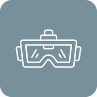 Vr Glasses Line Round Corner Background Icons vector