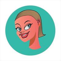 lady face in cartoon vector