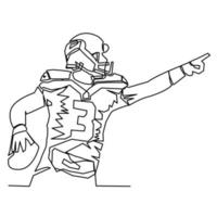 a rugby player in a single continuous line vector