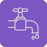 Water Tap Line Round Corner Background Icons vector