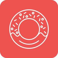 Donut Line Round Corner Background Icons vector
