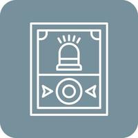 Fire Alarm Line Round Corner Background Icons vector