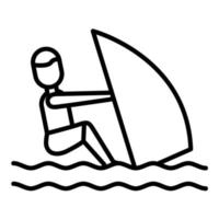 Windsurfing Line Icon vector