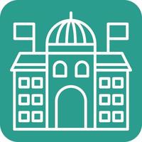 Government Building Line Round Corner Background Icons vector