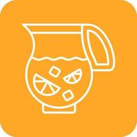 Lemonade Jug Line Round Corner Background Icons vector