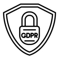 Gdpr Policy Line Icon vector