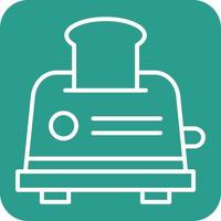 Toaster Line Round Corner Background Icons vector