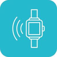 Smart Watch Line Round Corner Background Icons vector