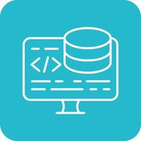 línea de desarrollo backend iconos de fondo de esquina redonda vector