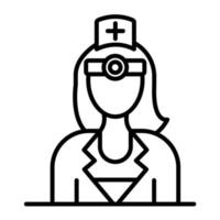 Ophthalmologist Female Line Icon vector