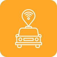 Connected Vehicle Line Round Corner Background Icons vector