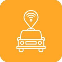 Connected Vehicle Line Round Corner Background Icons vector