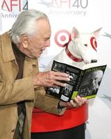 Kirk Douglas and Bullseye AFI s 40th Anniversary ArcLight Theaters Los Angeles, CA October 3, 2007 2007 photo