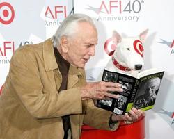 Kirk Douglas and Bullseye AFI s 40th Anniversary ArcLight Theaters Los Angeles, CA October 3, 2007 2007 photo