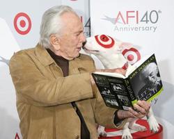 Kirk Douglas and Bullseye AFI s 40th Anniversary ArcLight Theaters Los Angeles, CA October 3, 2007 2007 photo