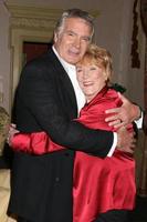 John McCook and Jeanne Cooper on the set of THe Young and The Restless celebrating Jeanne Cooper s 80th Birthday in Los Angeles, CA on October 24, 2008 photo