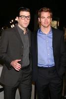 zachary quinto y chris pine cloverfield estreno de la película paramount studios theate los angeles, ca 16 de enero de 2008 foto