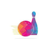 style bowling logo, icons and symbol. Bowling ball and bowling pin illustration. vector