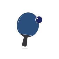 raquetas de tenis de mesa con ilustración de vector de logo de bola. logotipo retro de tenis de mesa o vector de etiqueta vintage del club deportivo de ping pong.
