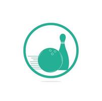 logotipo, iconos y símbolo de bolos de estilo. bola de boliche e ilustración de bolos. vector