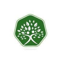 organic people logo people logo tree logo vector logo template. healthy person people tree eco and bio icon human character icon nature care symbol