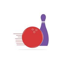 style bowling logo, icons and symbol. Bowling ball and bowling pin illustration. vector