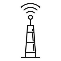 icono de la torre de radio del ingeniero, estilo de esquema vector