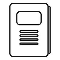 Notebook icon, outline style vector