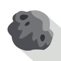 icono de asteroide, estilo plano vector