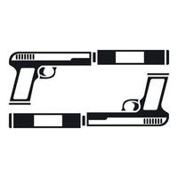Gun icon, simple style vector