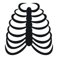 Rib cage icon, simple style vector