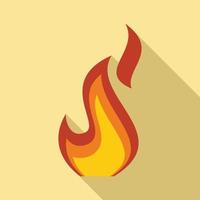 Fire icon, flat style vector