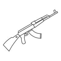 Kalashnikov AK 47 machine icon, outline style vector