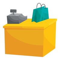 Supermarket cashbox concept, cartoon style vector