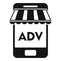 ADV marketing icon, simple style vector