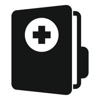 Medical folder icon, simple style vector