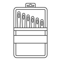 Set of needles icon, outline style vector