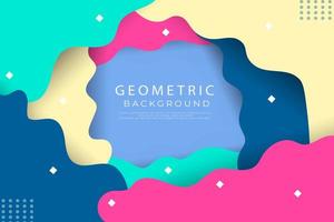 Flat geometric shapes wallpaper, various shapes and line abstract flat geometric background vector