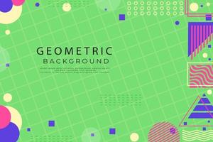 Flat geometric shapes wallpaper, various shapes and line abstract flat geometric background vector