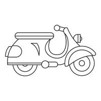 icono de scooter, estilo de esquema vector