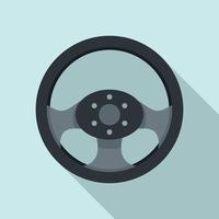 Steering wheel equipment icon, flat style vector