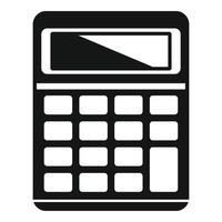 Bank teller calculator icon, simple style vector