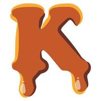 Letter K from caramel icon vector