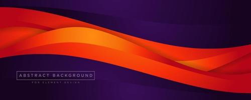 Wave dark purple and orange digital art and light in middle, design background for element design. vector illustration