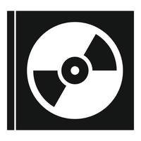 cd de música en icono de caja, estilo simple vector