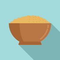 Cereal flakes snack icon, flat style vector